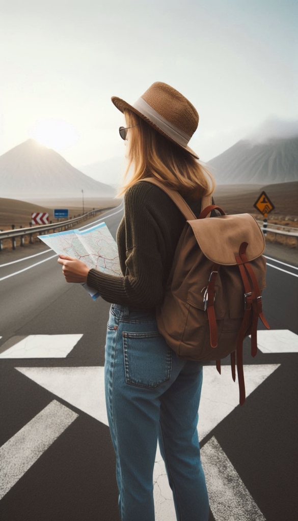 Adventurous Woman on Road Trip Self-Growth Book Cover