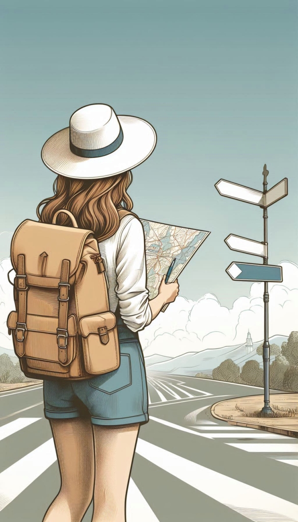 Adventurous Woman on Road Trip Self-Growth Book Cover