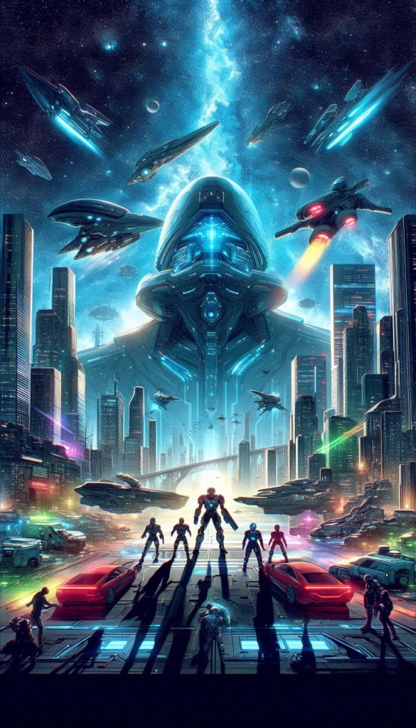 Alien Invasion in Futuristic City book cover