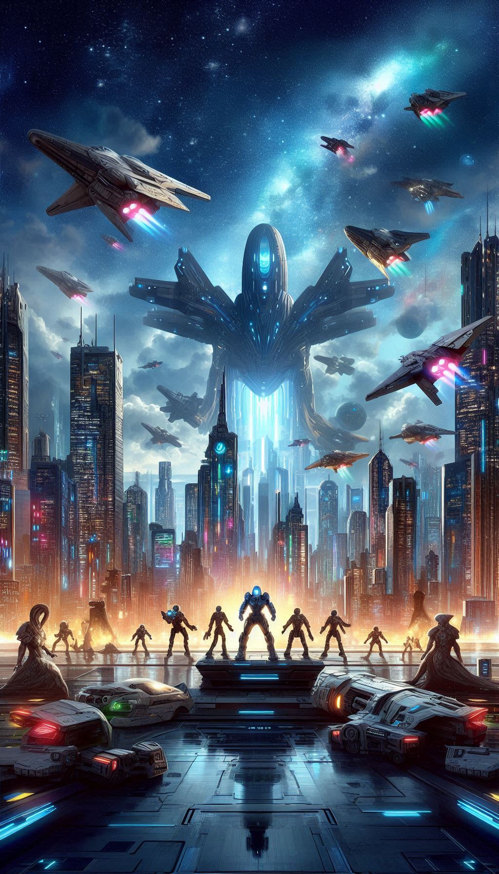 Alien Invasion in Futuristic City book cover