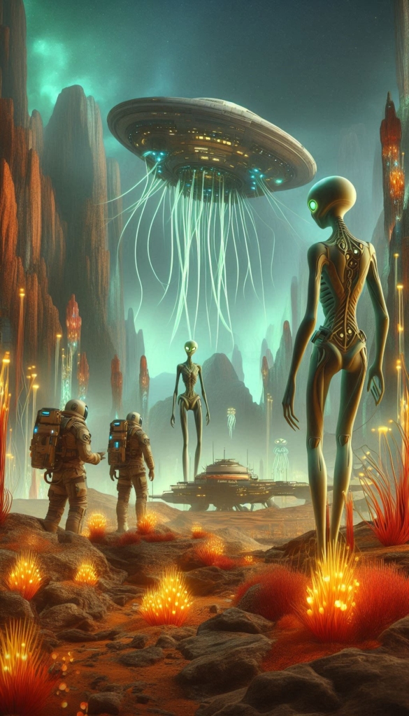 Aliens and Astronauts in Alien World book cover