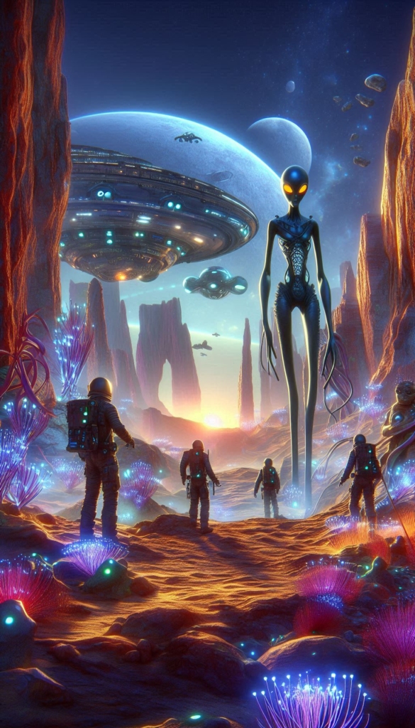 Aliens and Astronauts in Alien World book cover