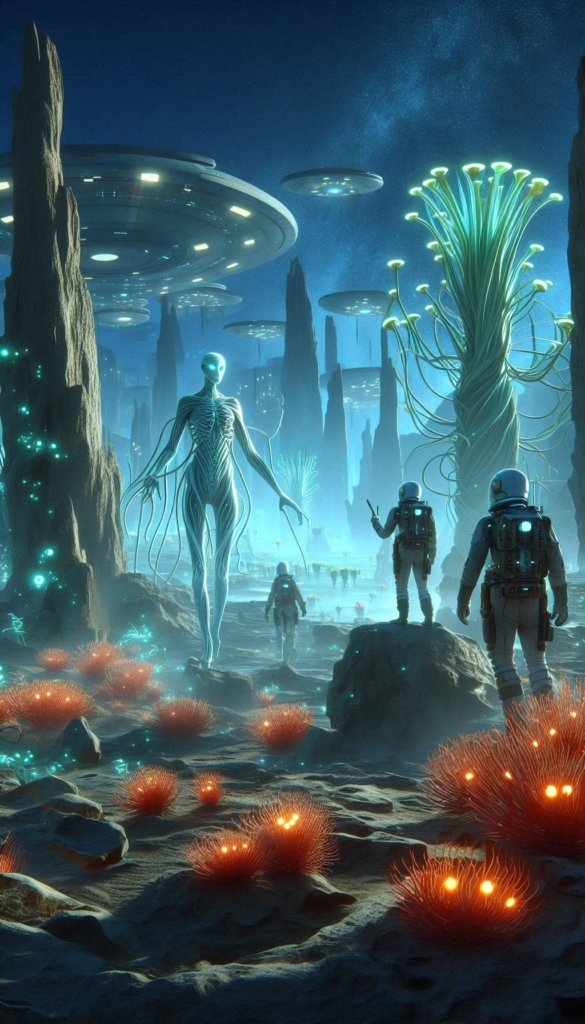 Aliens and Astronauts in Alien World book cover