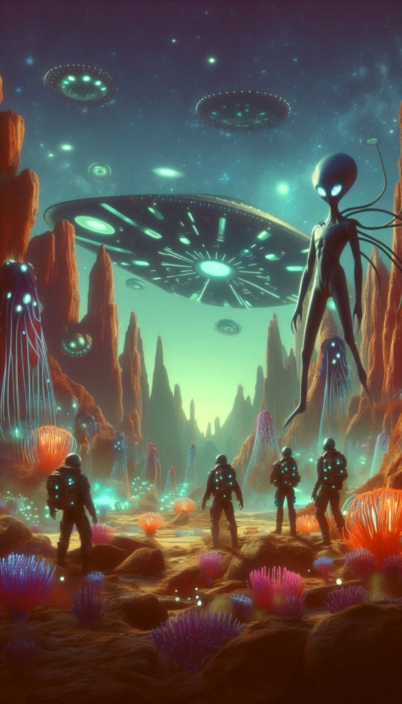 Aliens and Astronauts in Alien World book cover