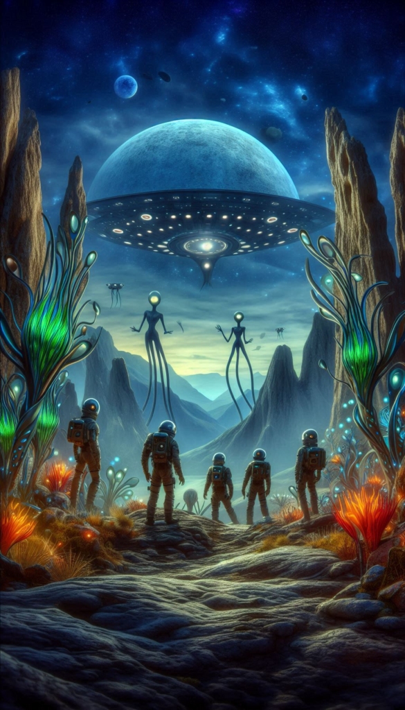 Aliens and Astronauts in Alien World book cover