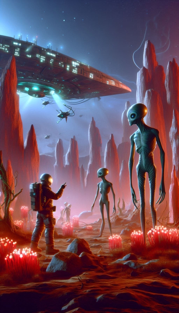 Aliens and Astronauts in Alien World book cover