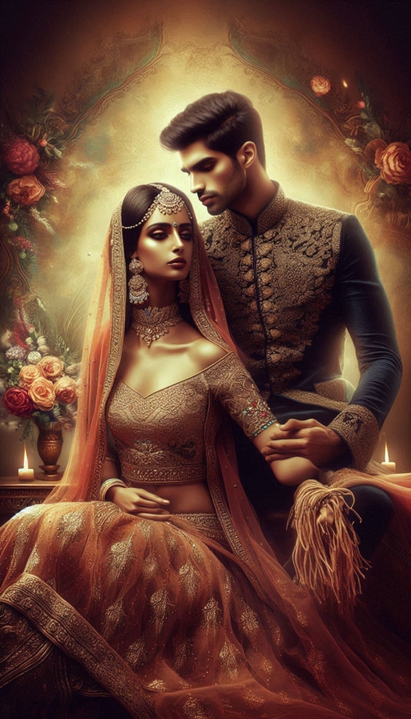 Beautiful Indian woman with a handsome man book cover