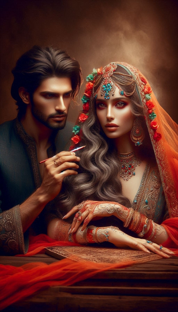 Beautiful Indian woman with a handsome man book cover