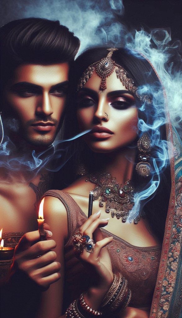 Beautiful Indian woman with a handsome man book cover