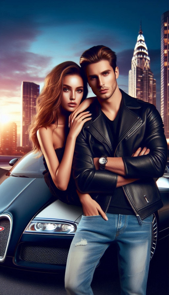 Couple with sports car book cover