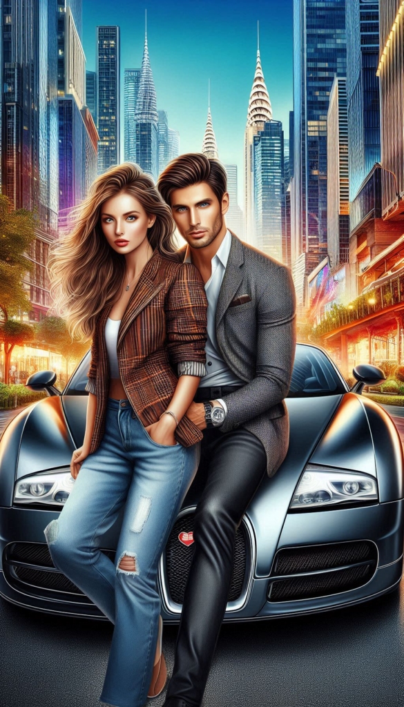 Couple with sports car book cover