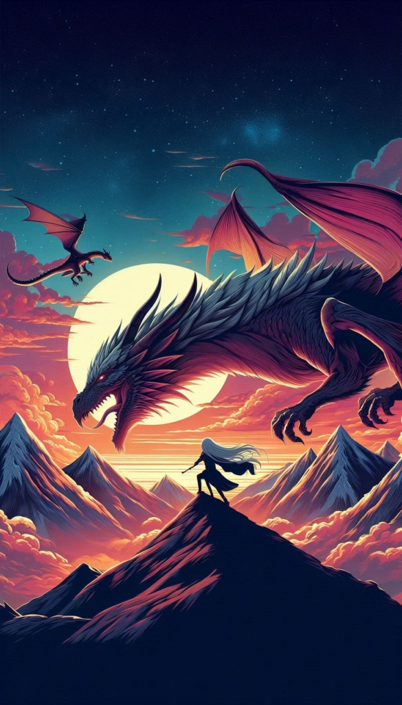 Dragon and Warrior Sunset book cover