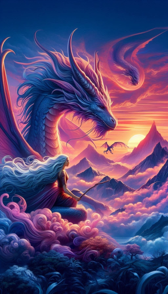 Dragon and Warrior Sunset book cover