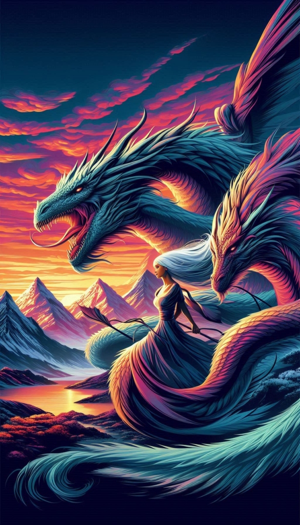 Dragon and Warrior Sunset book cover