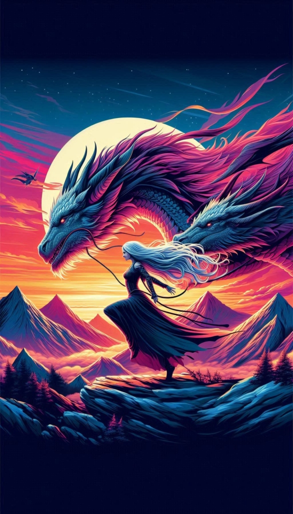 Dragon and Warrior Sunset book cover