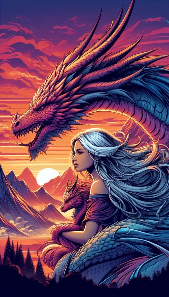 Dragon and Warrior Sunset book cover