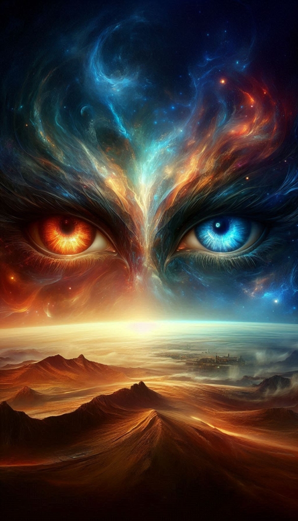 Galactic Cat Eyes Over Alien Landscape book cover 