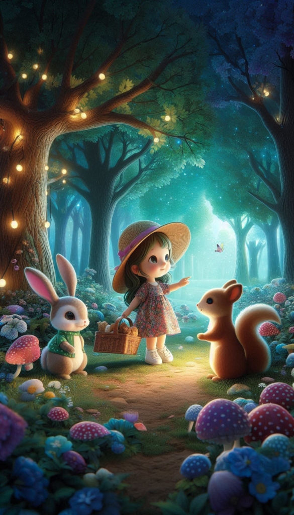 irl with Bunnies in Enchanted Forest ai book Cover Design