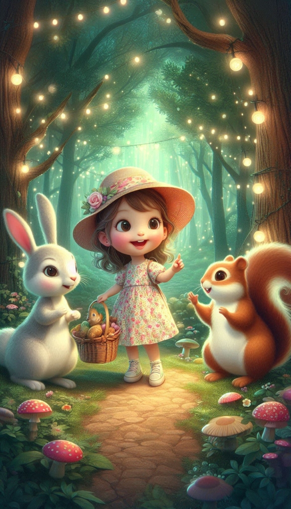 irl with Bunnies in Enchanted Forest ai book Cover Design