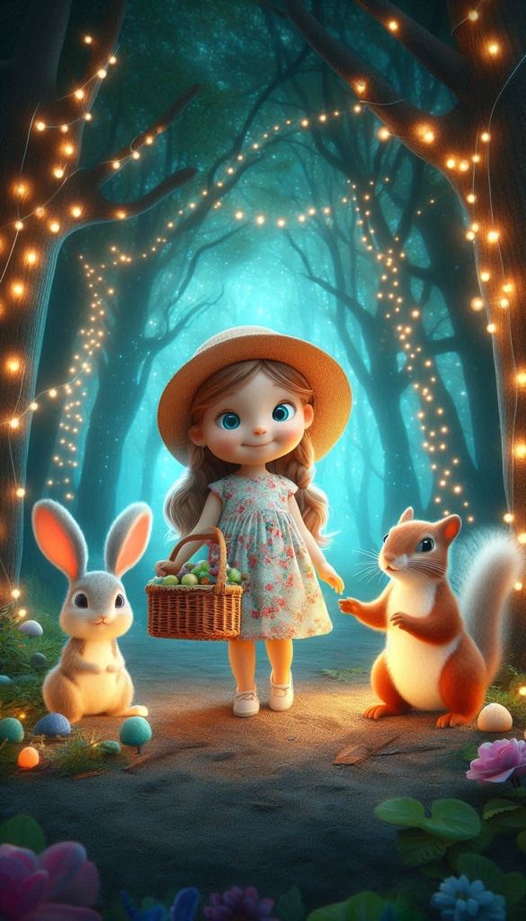 irl with Bunnies in Enchanted Forest ai book Cover Design