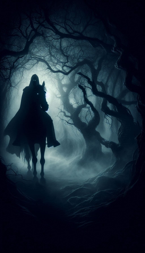 Headless horseman in forest book cover