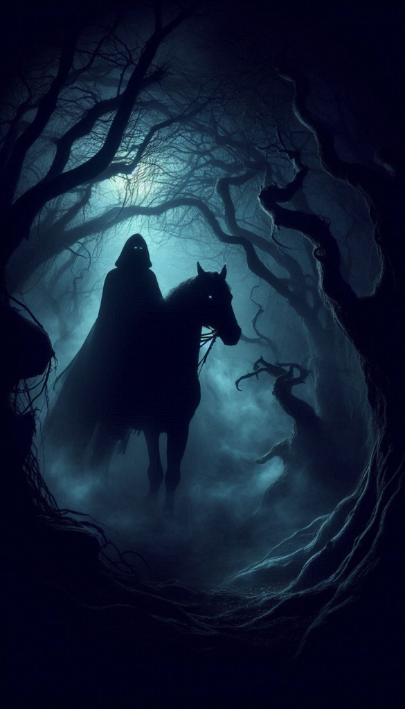 Headless horseman in forest book cover