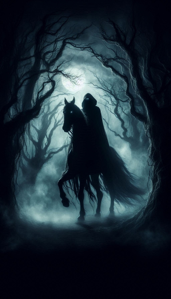 Headless horseman in forest book cover