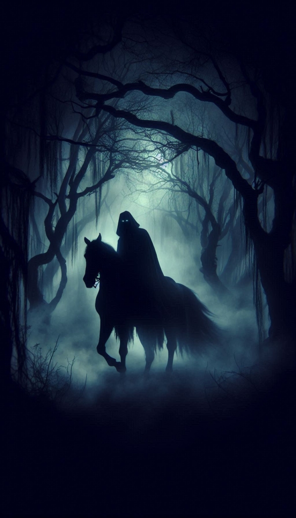 Headless horseman in forest book cover