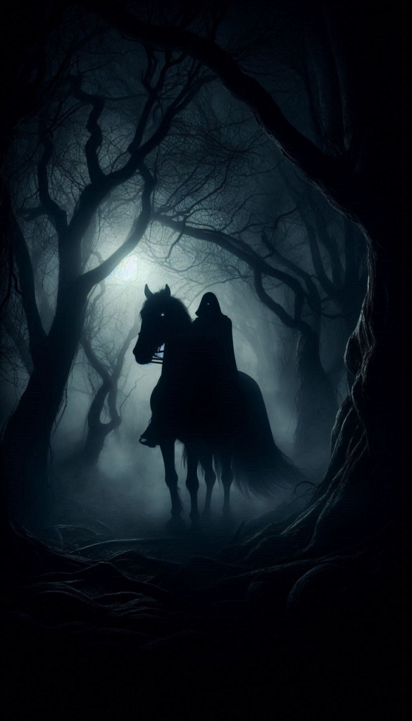 Headless horseman in forest book cover