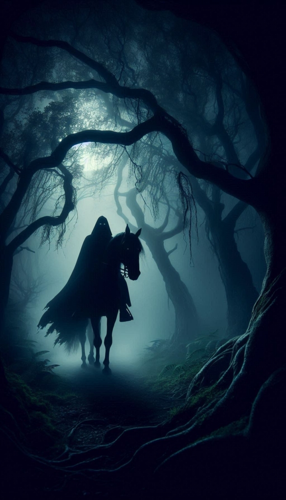 Headless horseman in forest book cover