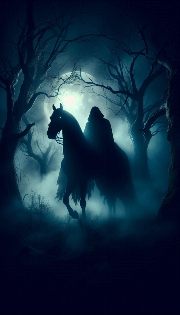 Headless horseman in forest book cover