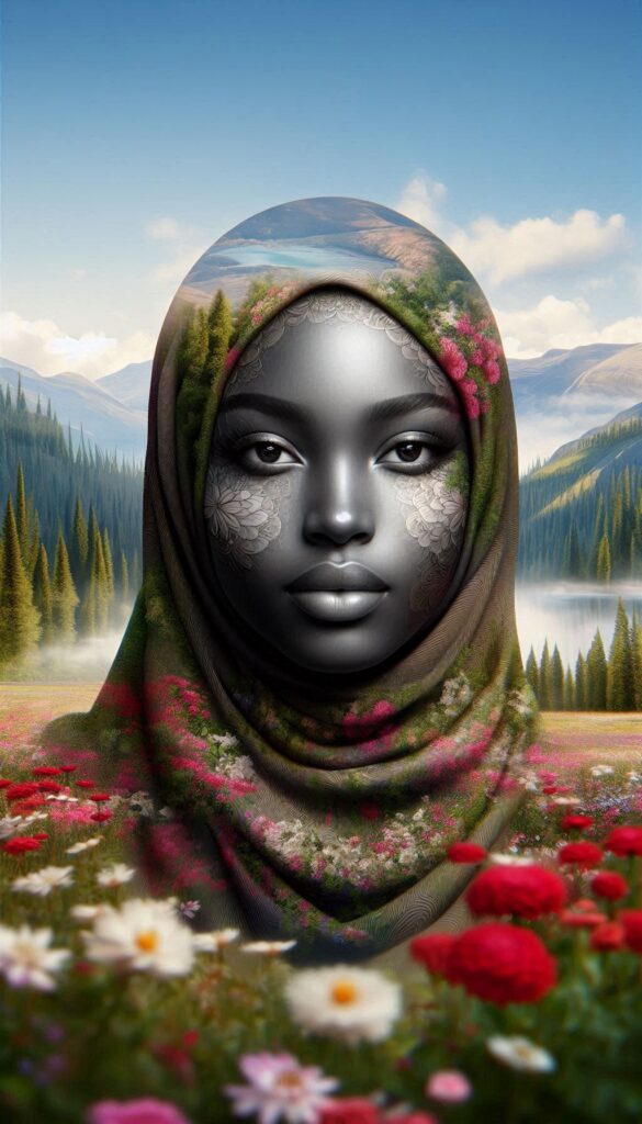 Hijab woman face book cover