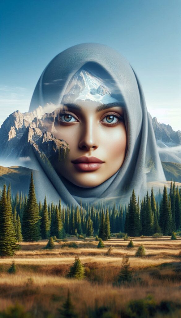 Hijab woman face book cover