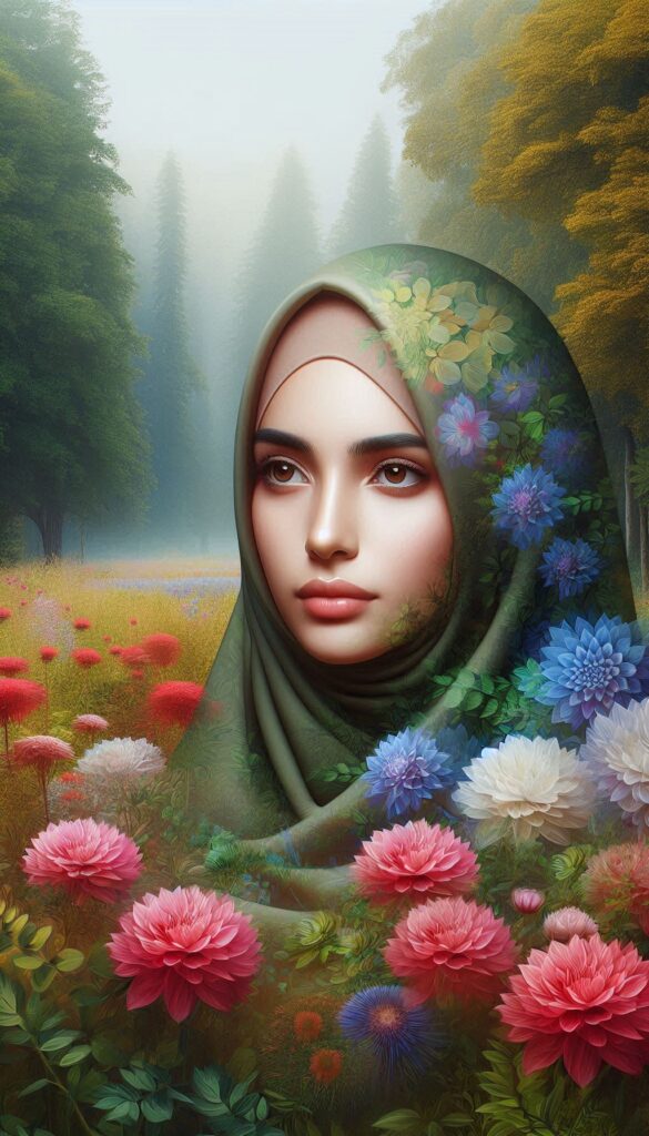 Hijab woman face book cover