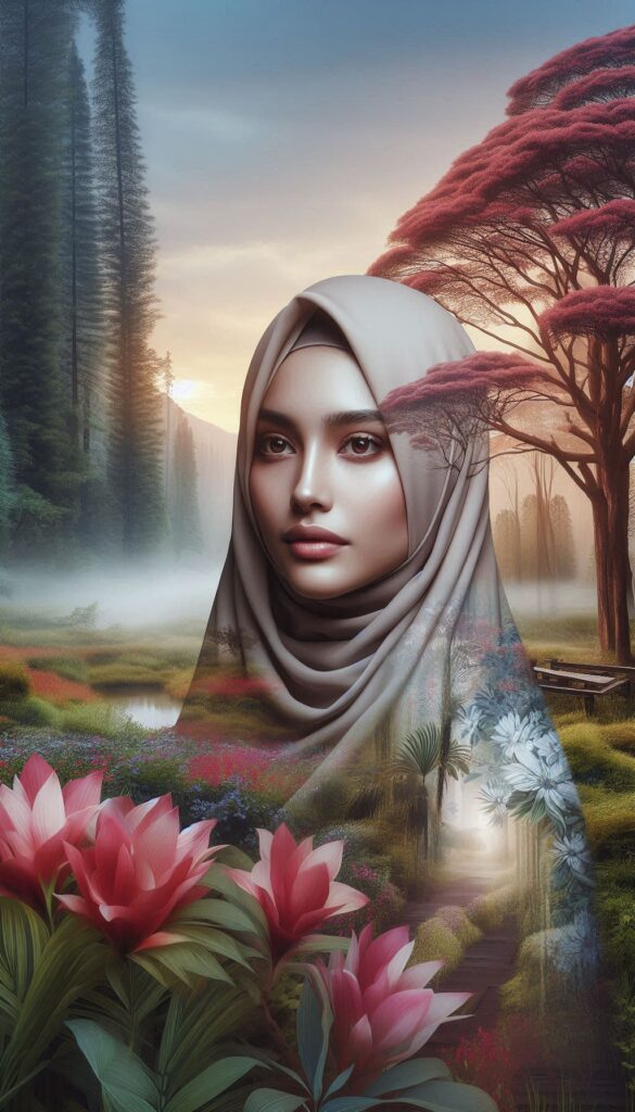 Hijab woman face book cover