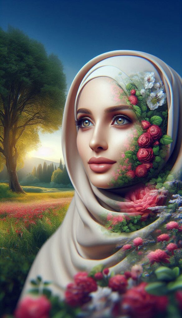 Hijab woman face book cover