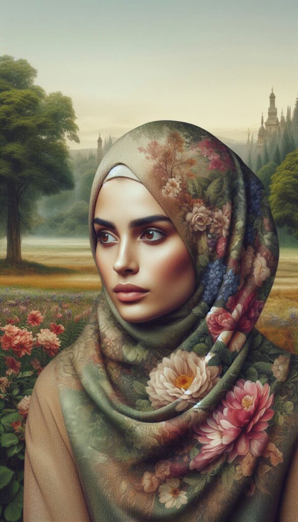 Hijab woman face book cover