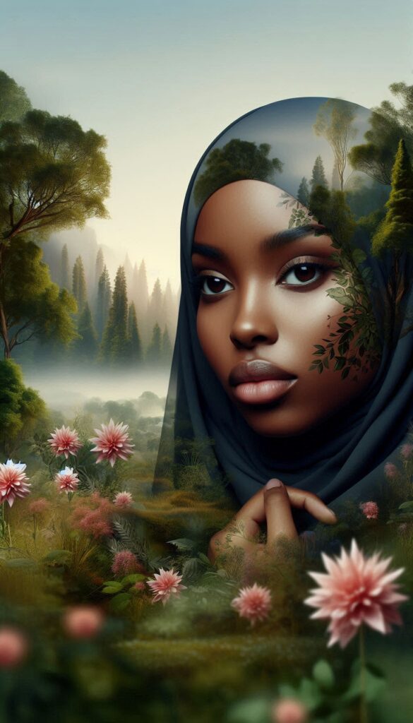 Hijab woman face book cover