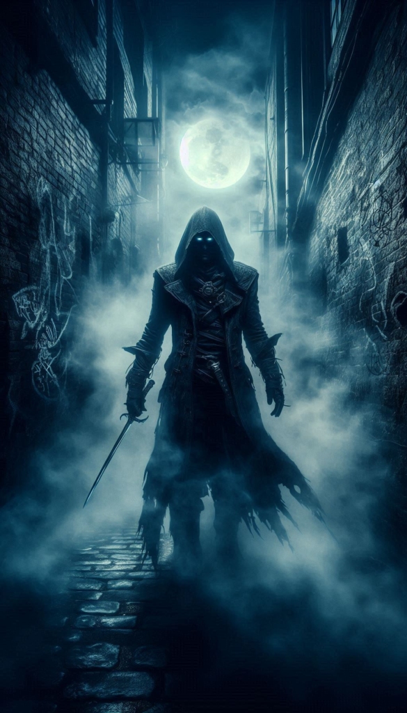 Mysterious hooded figure book cover