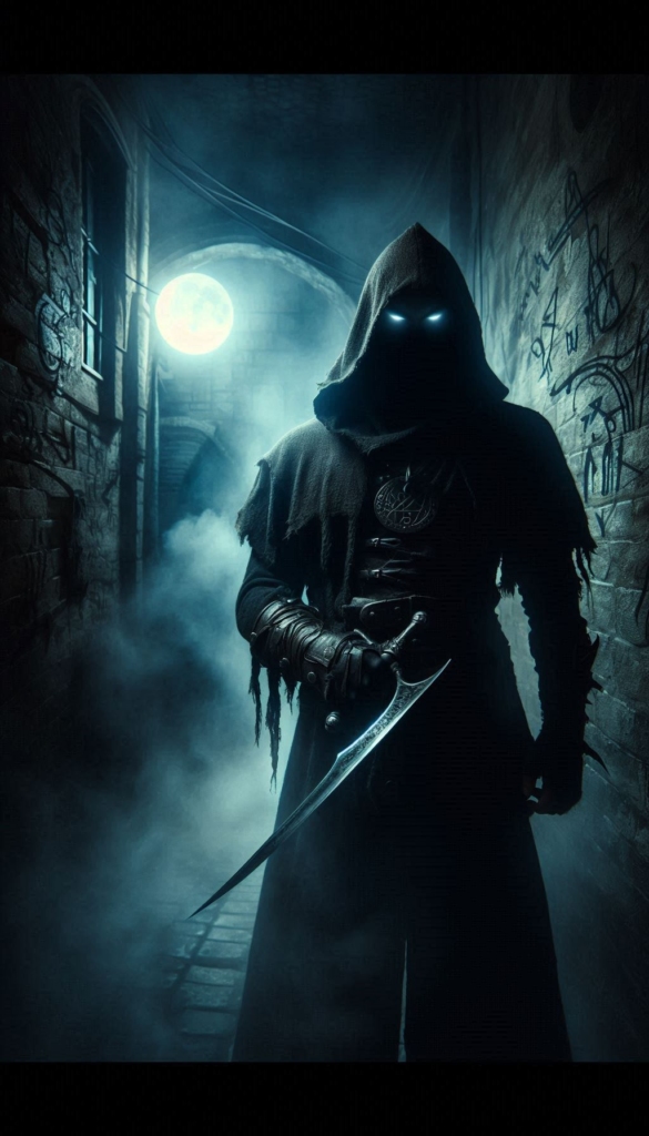 Mysterious hooded figure book cover