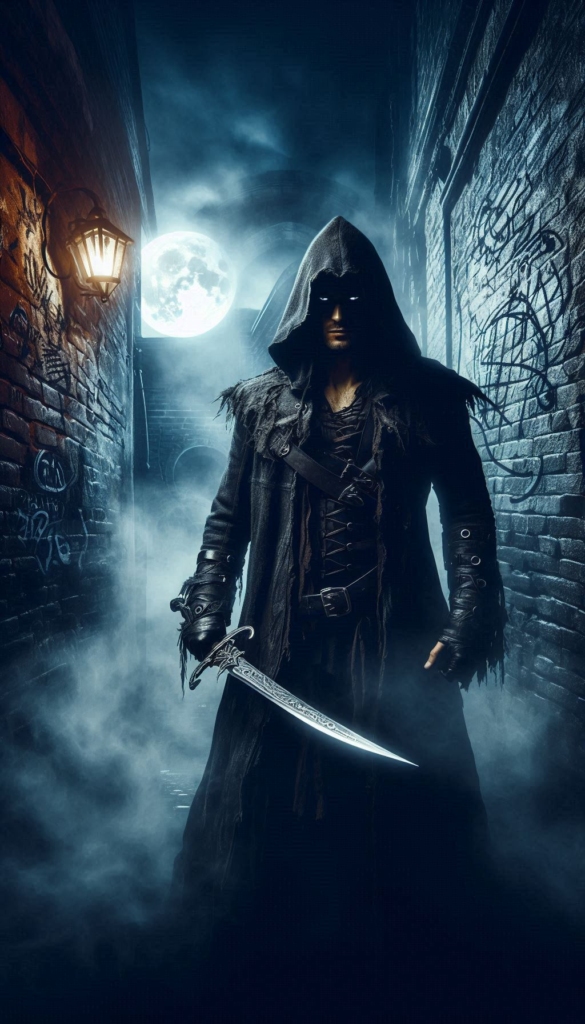 Mysterious hooded figure book cover