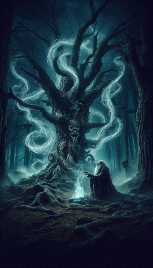 Old man doing Magic in the Trees book cover