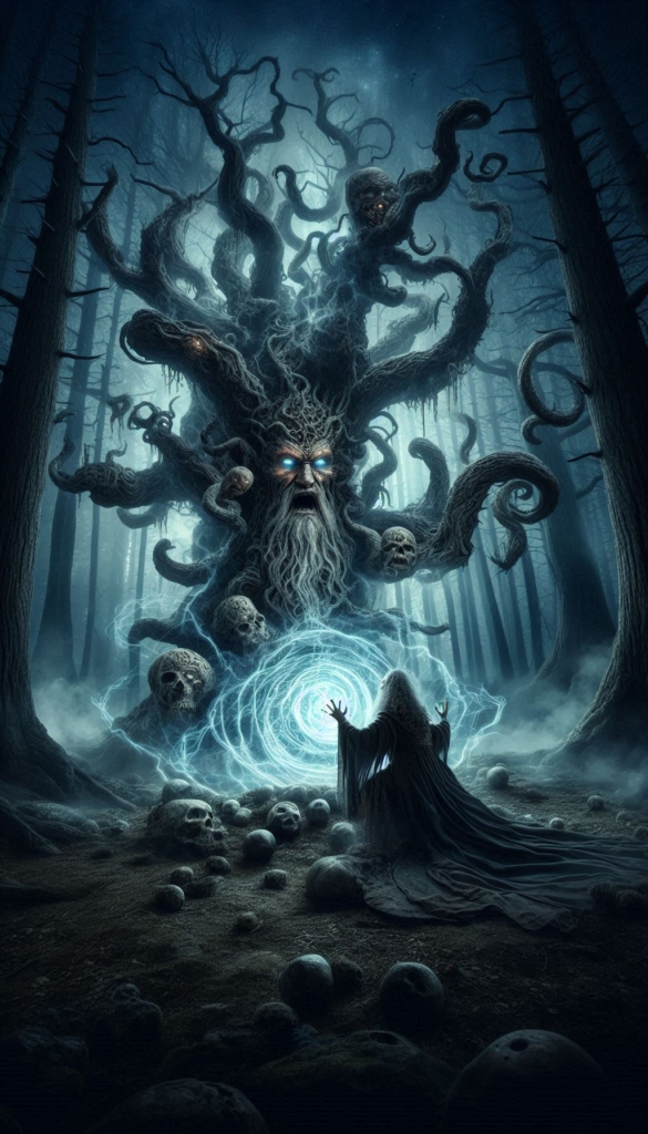 Old man doing Magic in the Trees book cover