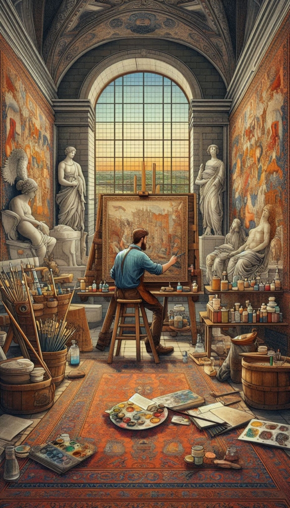 Renaissance Artist in His Workshop book cover