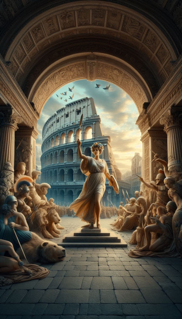 Roman Colosseum with Gladiators book cover