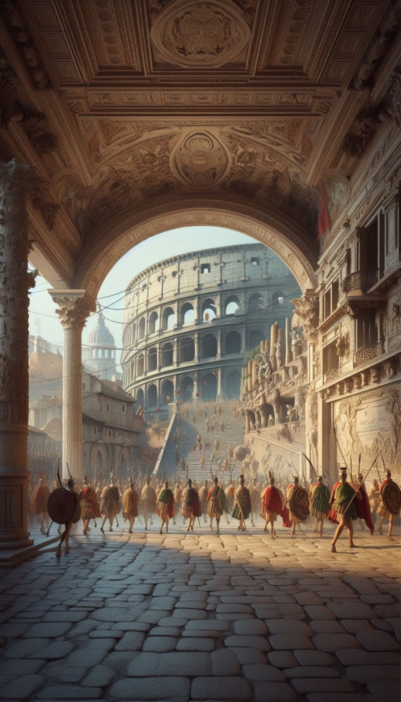 Roman Colosseum with Gladiators book cover