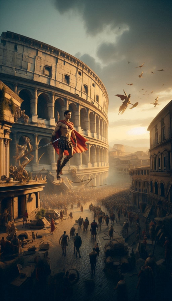 Roman Colosseum with Gladiators book cover