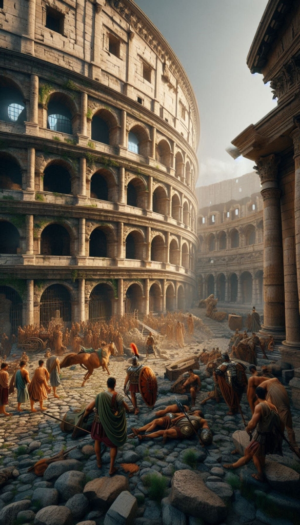 Roman Colosseum with Gladiators book cover