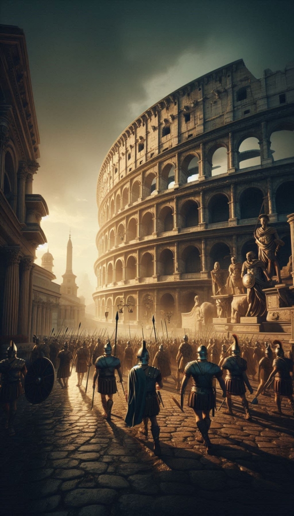 Roman Colosseum with Gladiators book cover