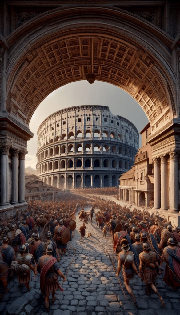 Roman Colosseum with Gladiators book cover